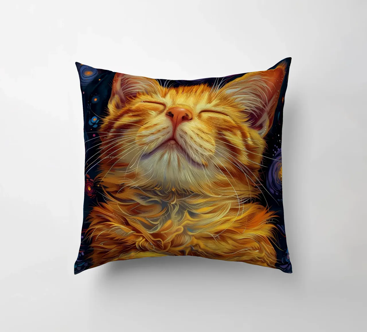 Gatto zenzero che dorme cuscino da Justyna Jaszke JBJart