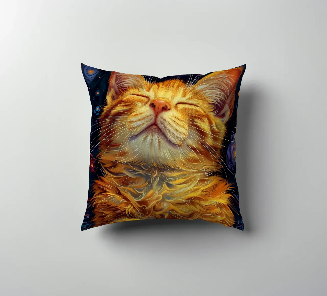 Gatto zenzero che dorme cuscino da Justyna Jaszke JBJart