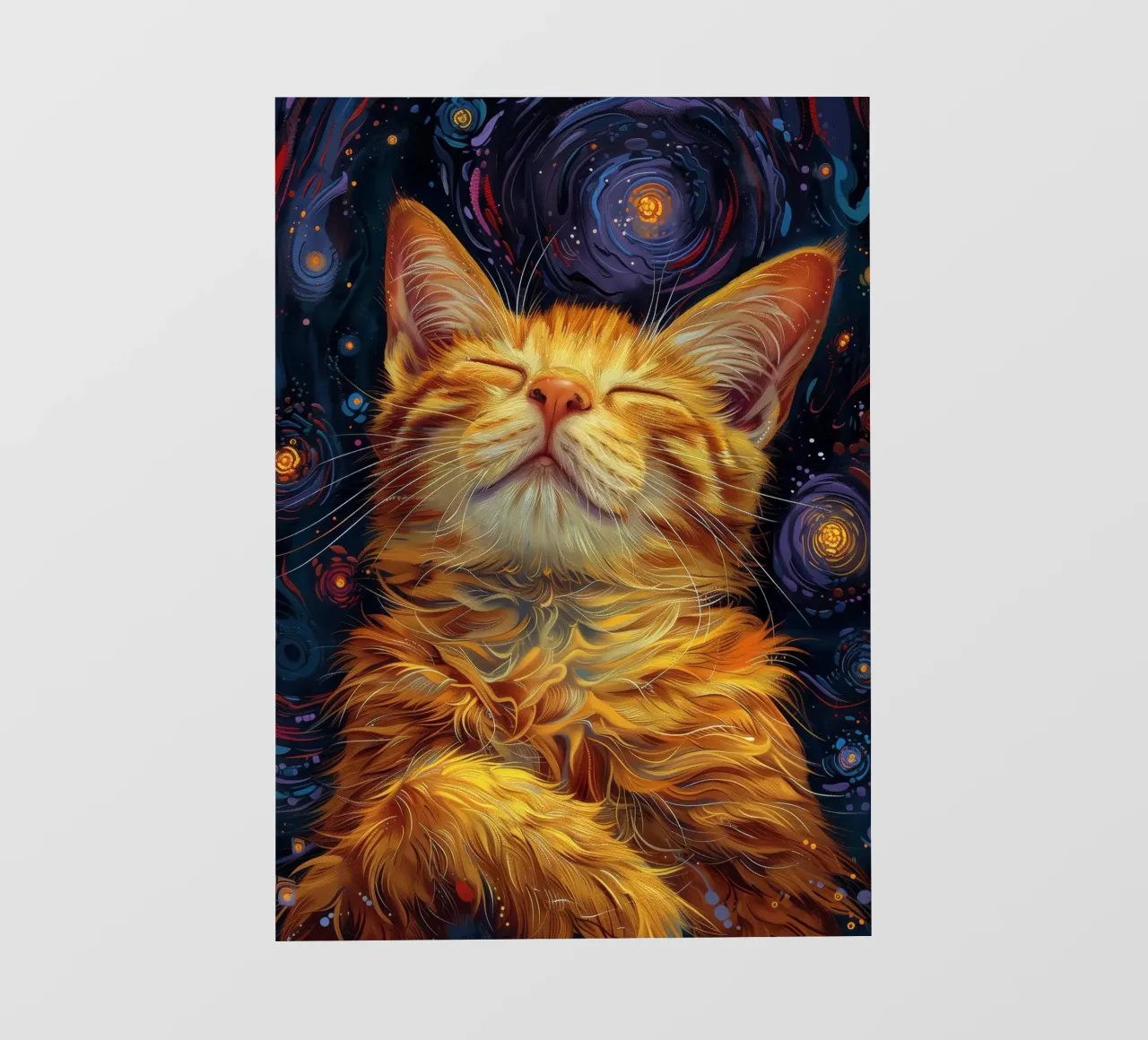 Gatto zenzero che dorme telo in pvc da Justyna Jaszke JBJart