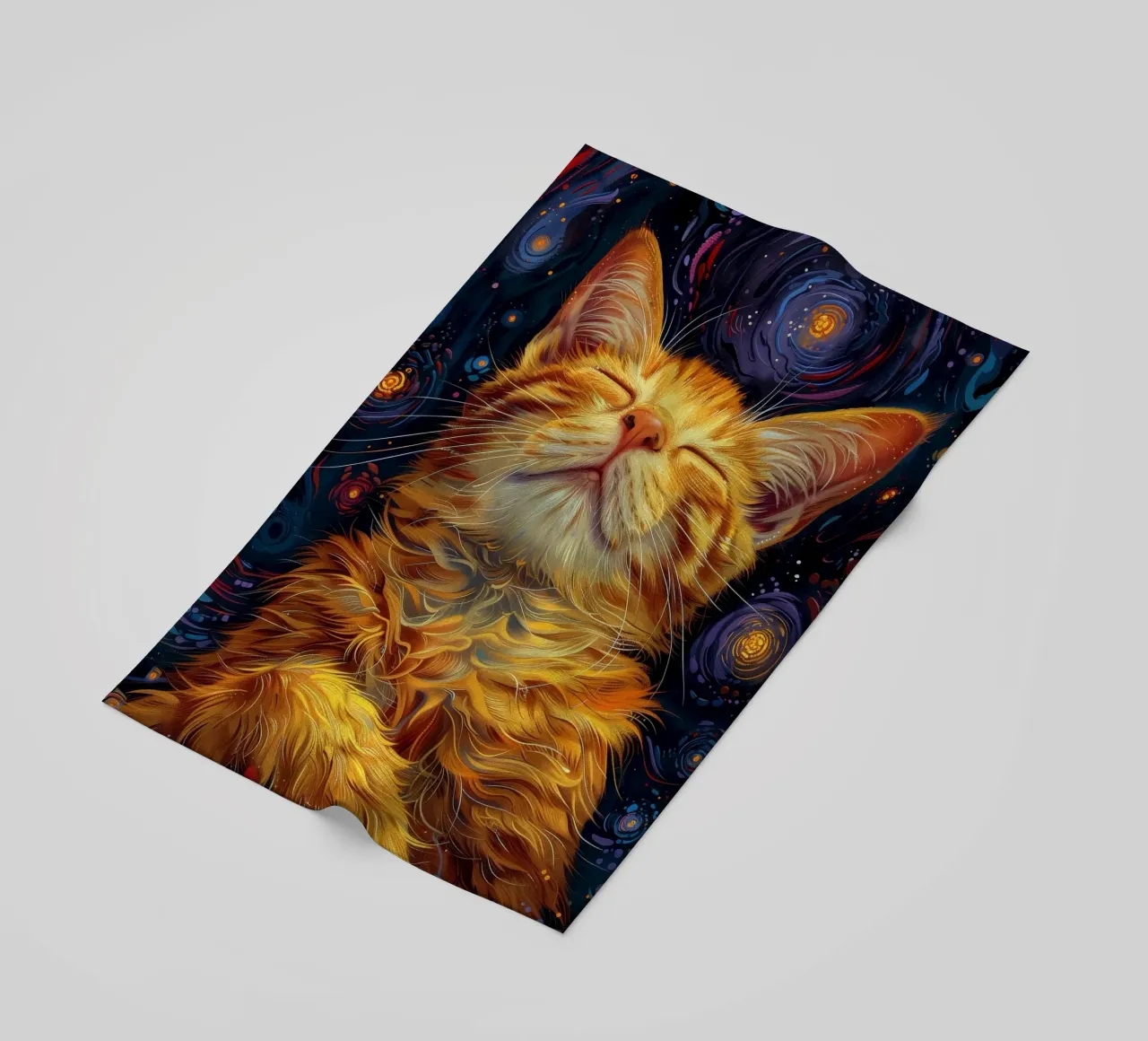 Gatto zenzero che dorme telo mare da Justyna Jaszke JBJart