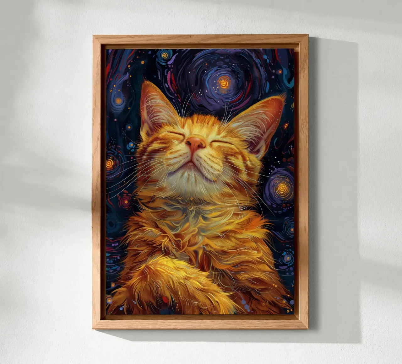 Gatto zenzero che dorme alluminio dibond da Justyna Jaszke JBJart
