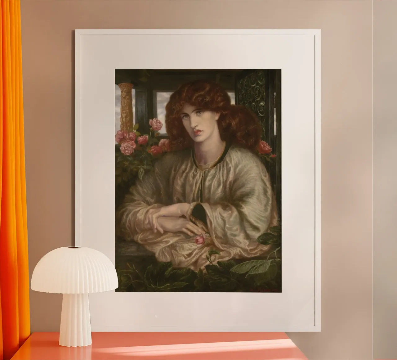 Dante Gabriel Rossetti - The Lady of Pity poster con telaio in legno da Timeless Artworks