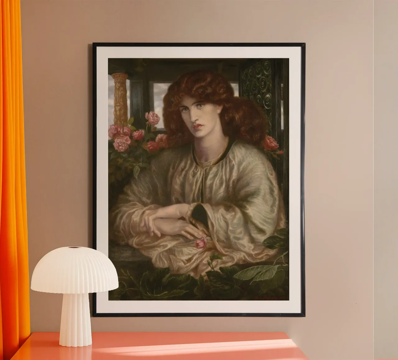 Dante Gabriel Rossetti - The Lady of Pity poster con telaio in legno da Timeless Artworks