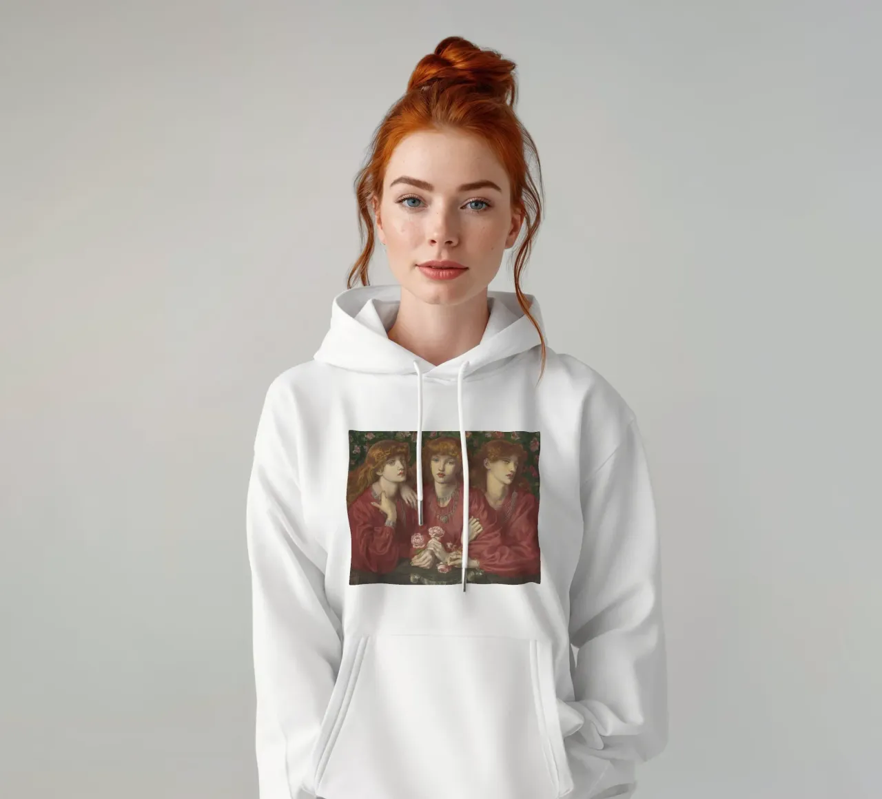 Dante Gabriel Rossetti - Rosa Triplex felpa con cappuccio da Timeless Artworks