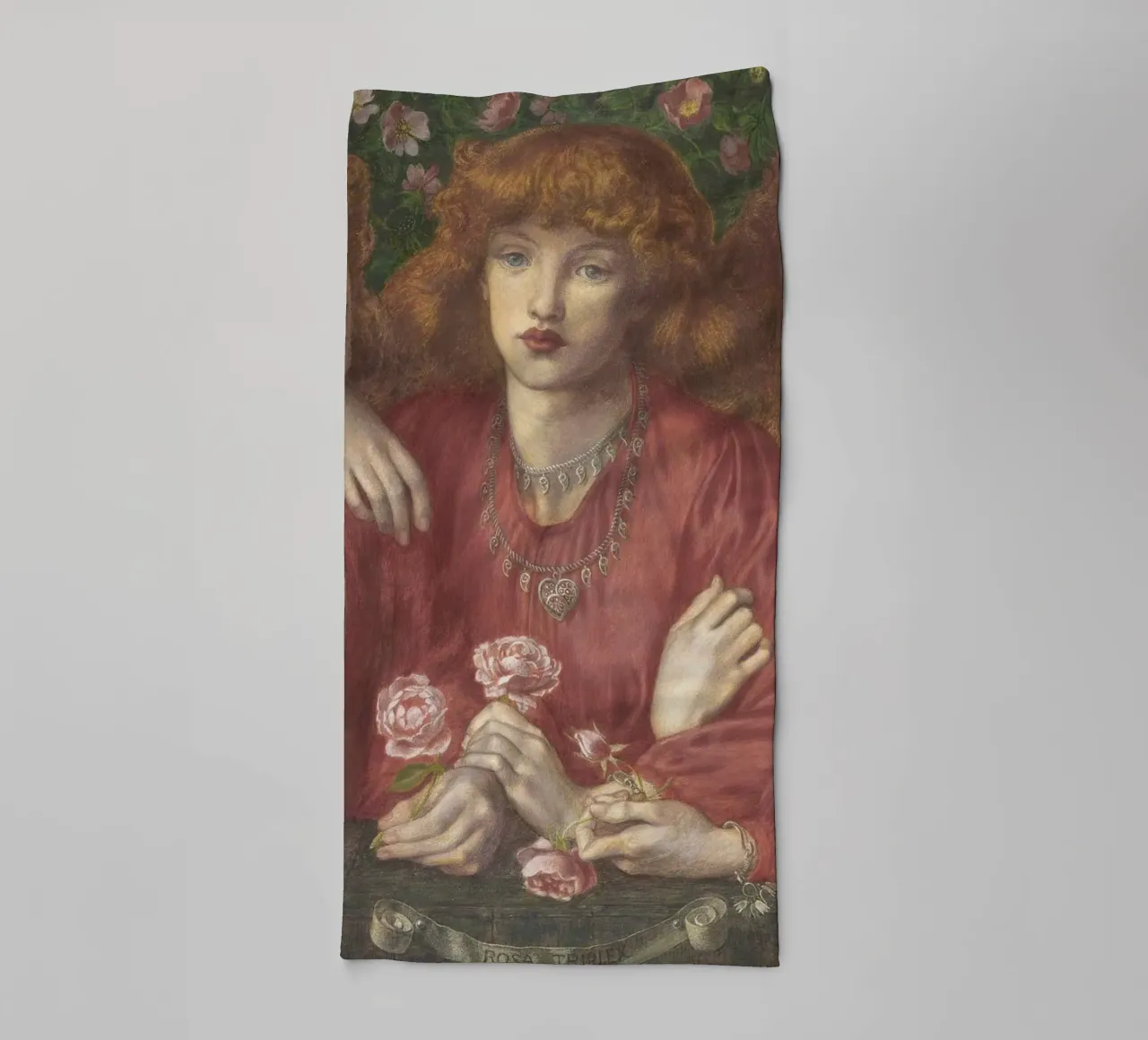 Dante Gabriel Rossetti - Rosa Triplex towel by Timeless Artworks