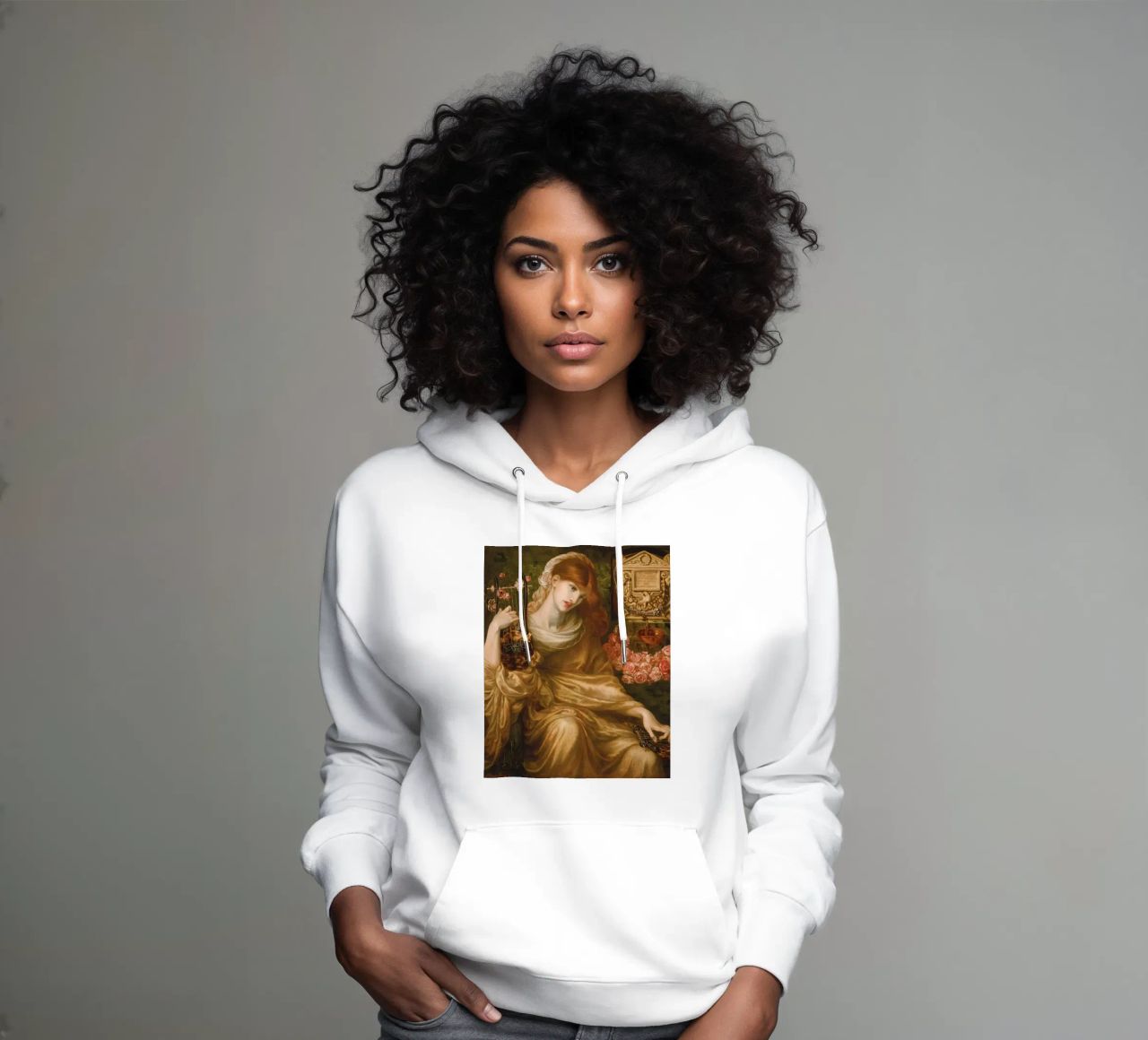 Dante Gabriel Rossetti - Roman Widow felpa con cappuccio da Timeless Artworks