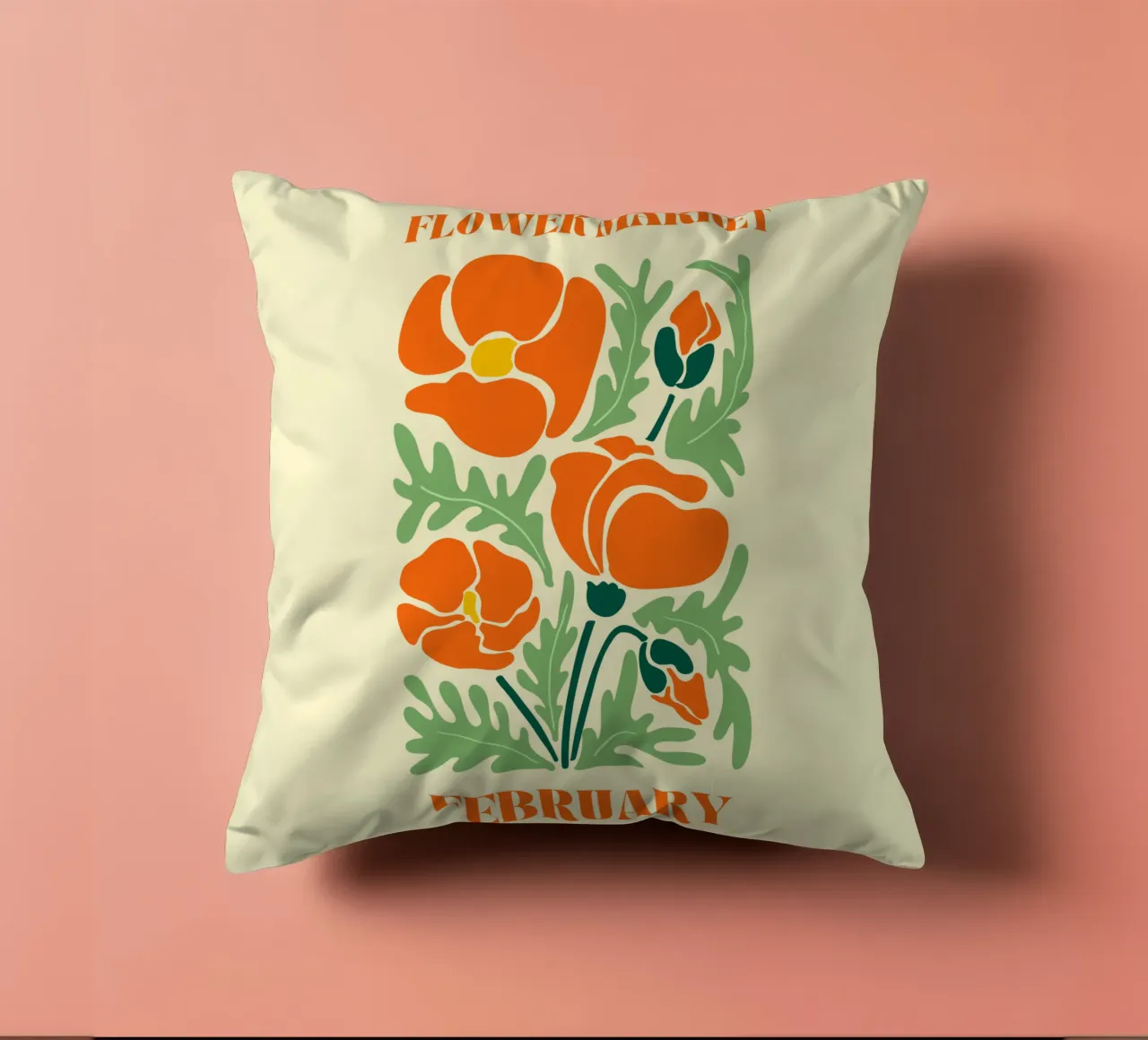 Mercato dei fiori febbraio cuscino da Kiroiharu
