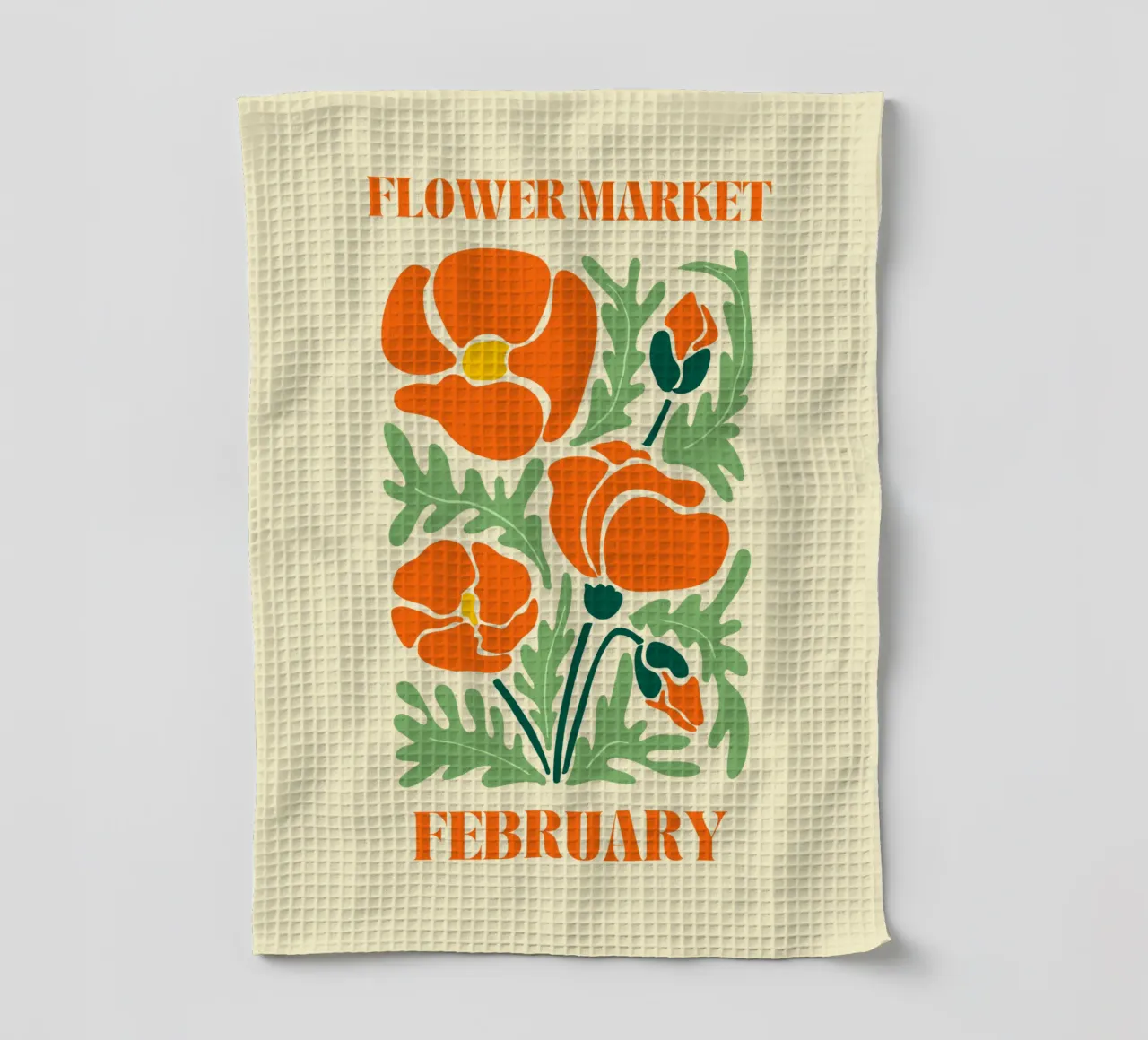 Flower Market February tea towel by Kiroiharu