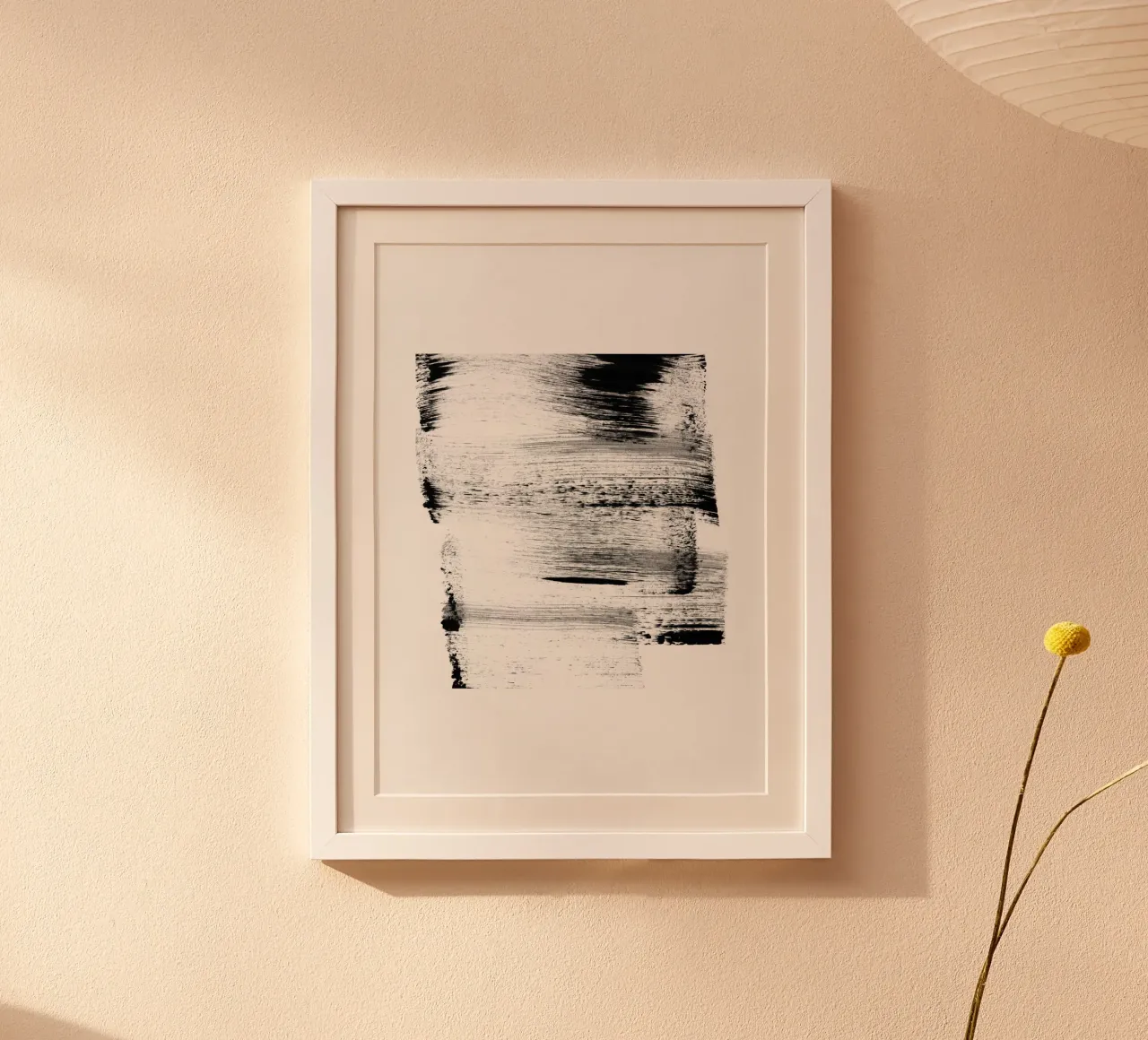 Strokes 18 | Black Minimalism poster con telaio in alluminio da sabidussi