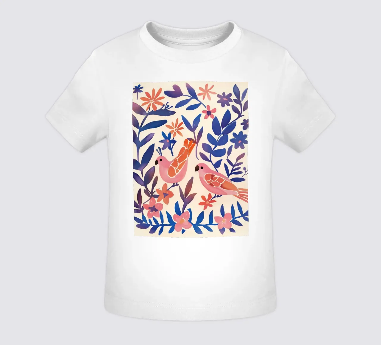 Amore Uccello Rosa Pappagallo Vintage Botanico Animale Primavera Fiore maglietta neonato da Gentle Echoes Art