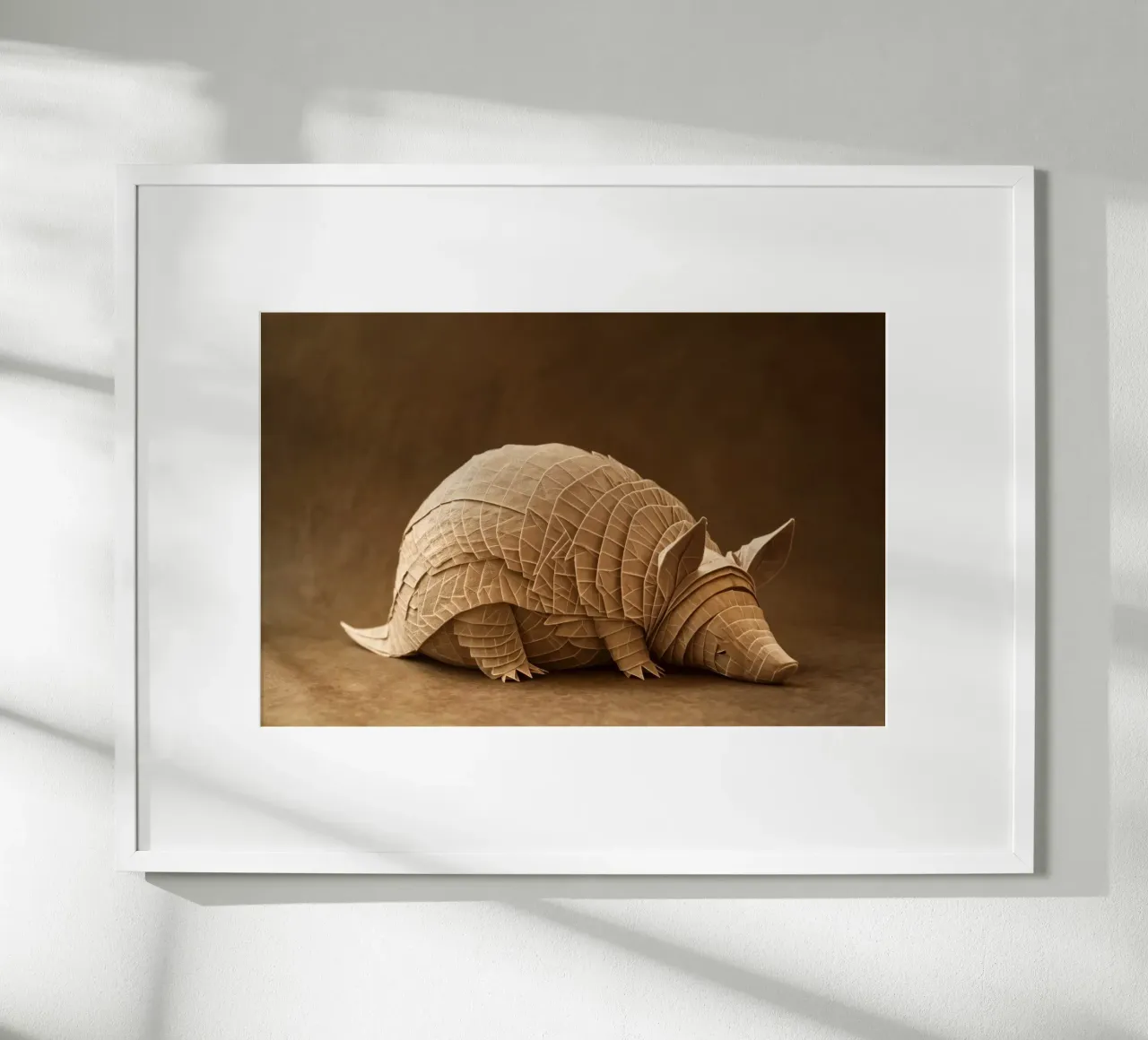 Tatou en origami complexe dans des tons neutres hahnemühle de Lisa Artifexia
