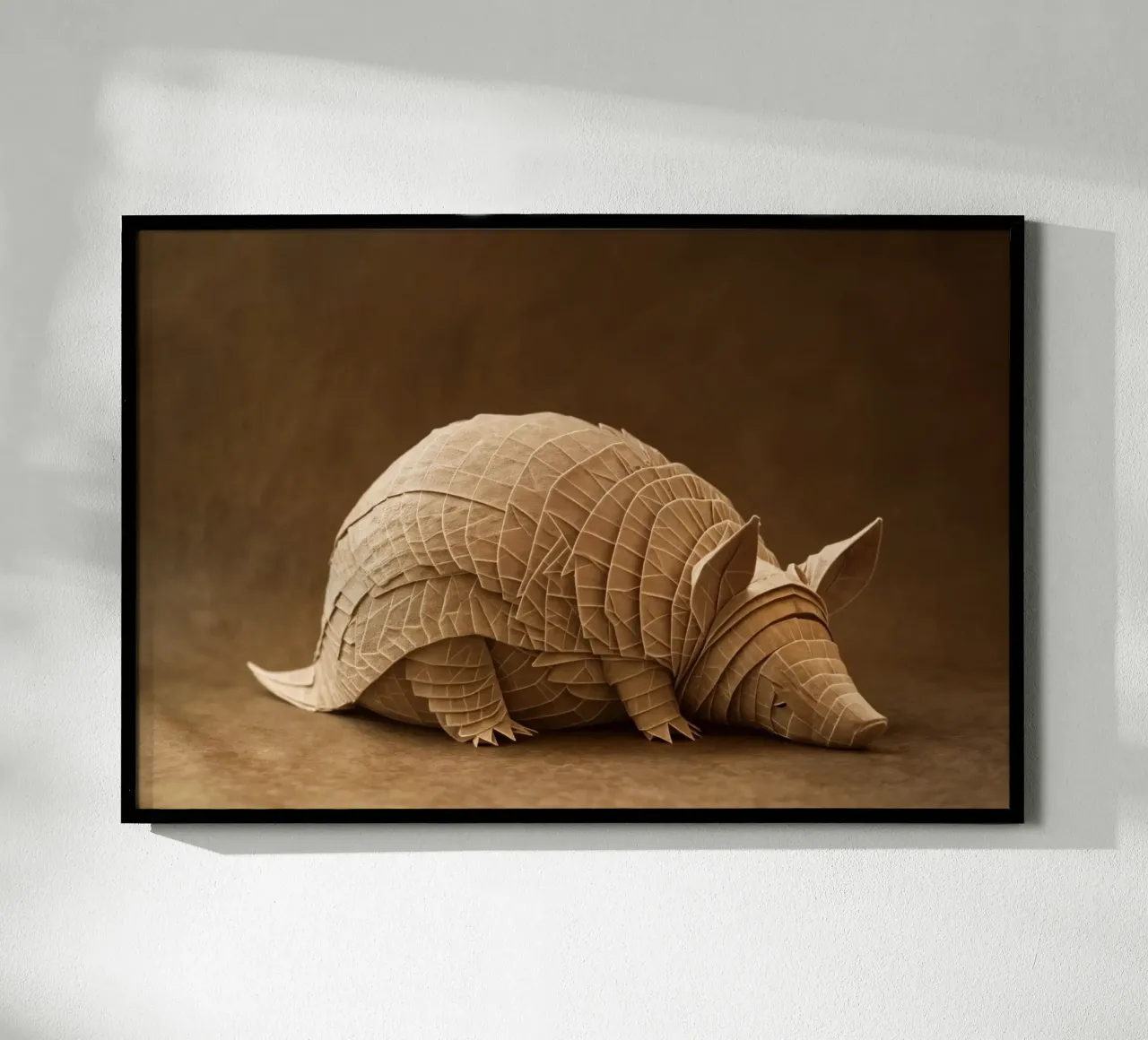 Tatou en origami complexe dans des tons neutres hahnemühle de Lisa Artifexia