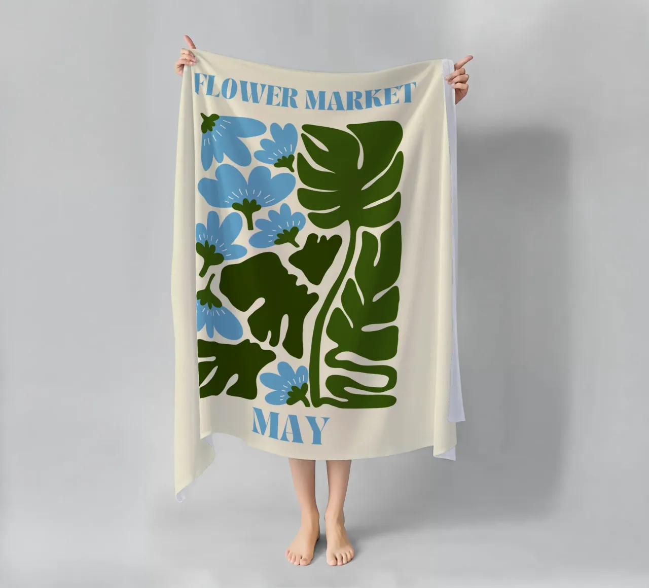 Flower Market May beach towel by Kiroiharu