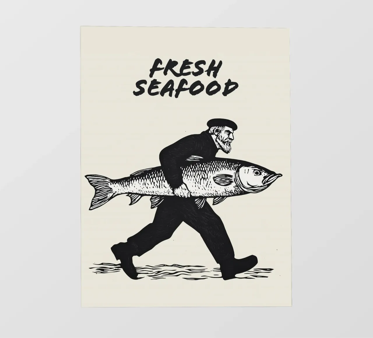 Fresh Seafood | Black and White Artprint pellicola backlit da Autofocus