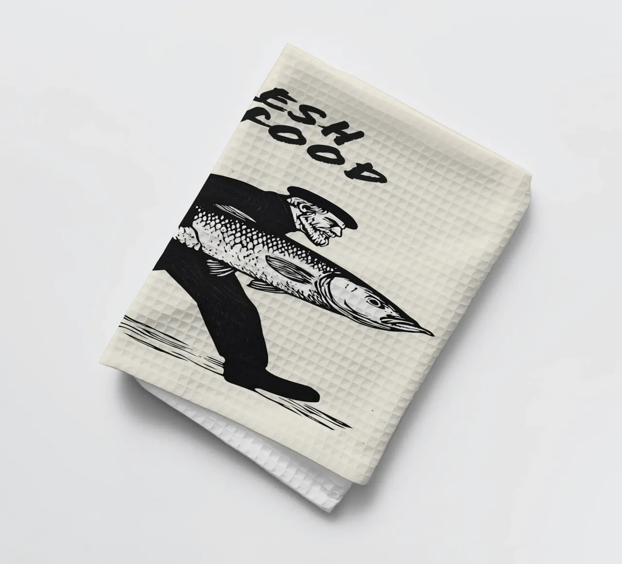 Fresh Seafood | Black and White Artprint canovaccio da cucina da Autofocus