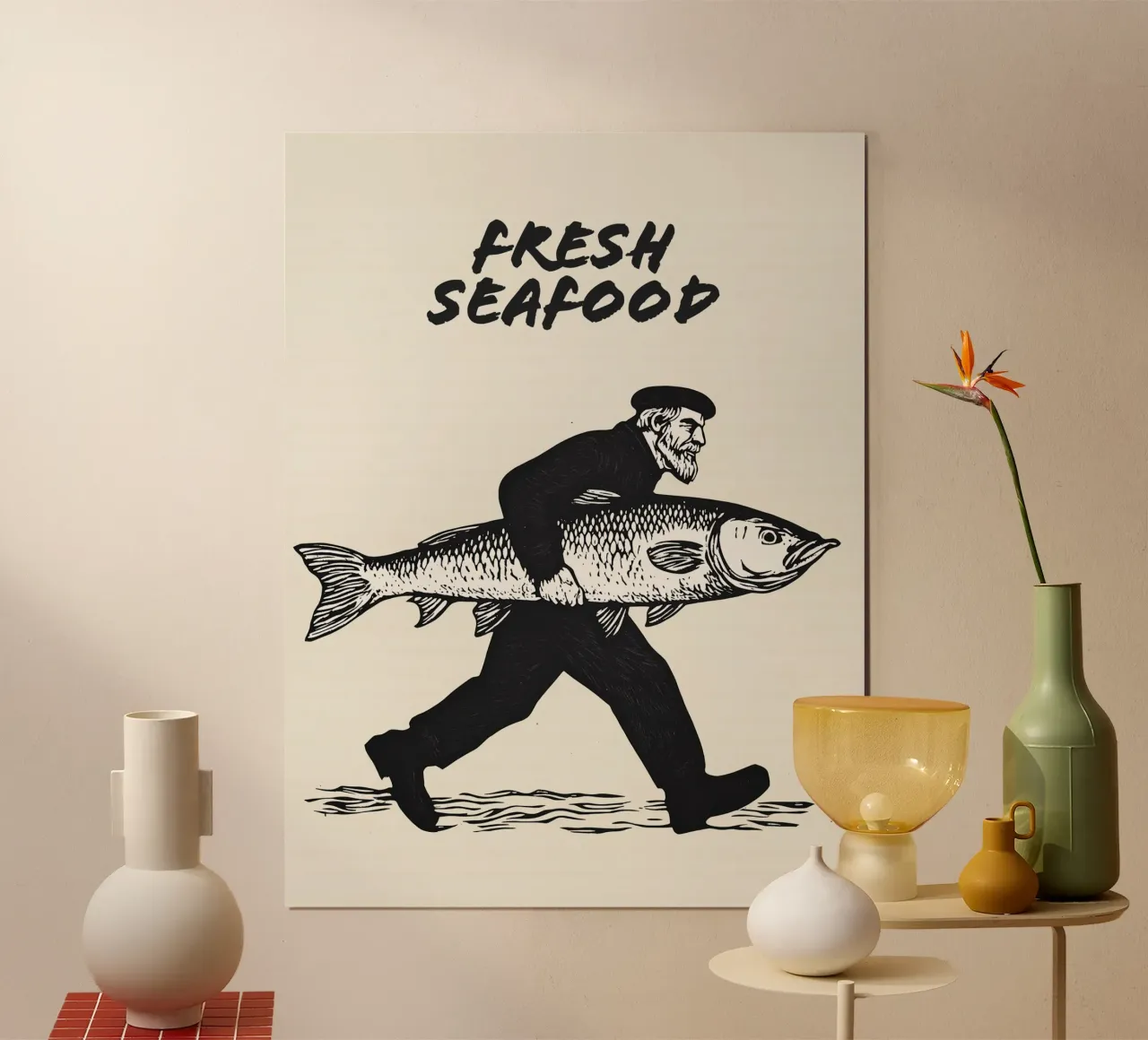 Fresh Seafood | Black and White Artprint carta hahnemühle da Autofocus
