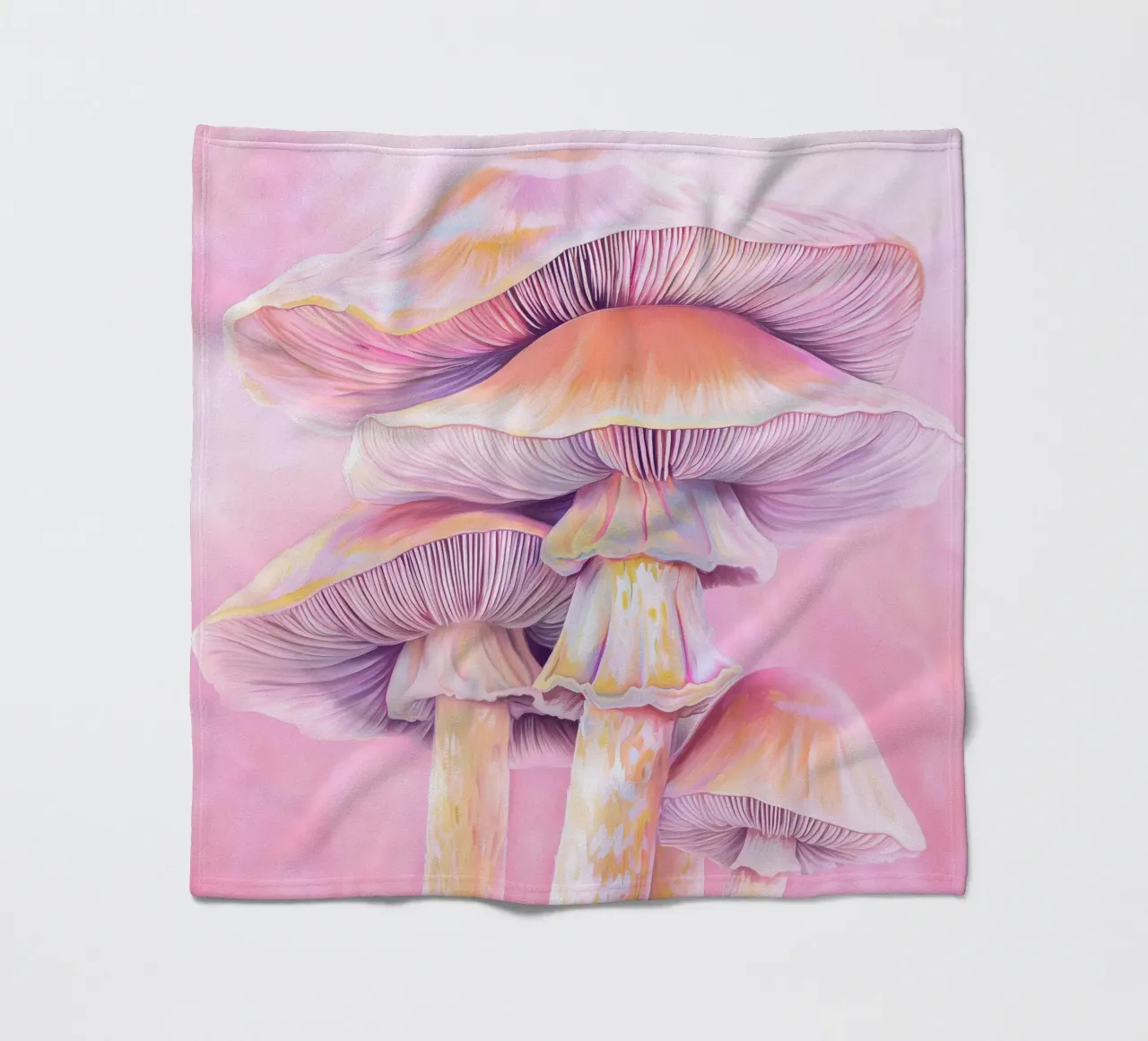 Gorro Rosa Psicodélico Botánico Espiritual de Champiñón manta de franela de Gentle Echoes Art