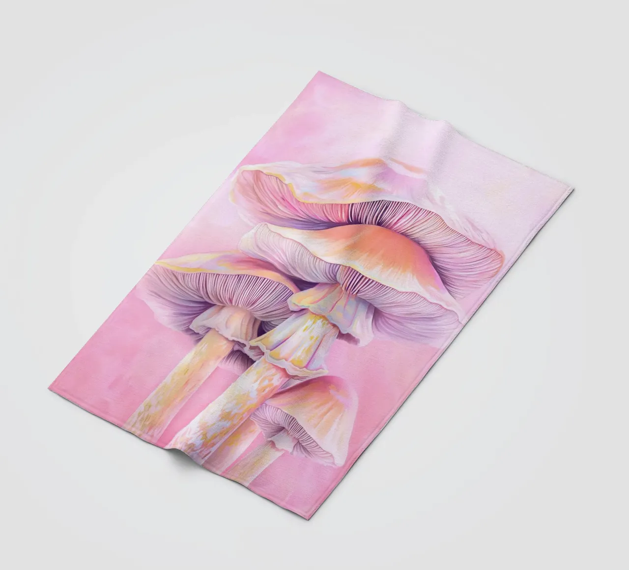 Gorro Rosa Psicodélico Botánico Espiritual de Champiñón manta de franela de Gentle Echoes Art