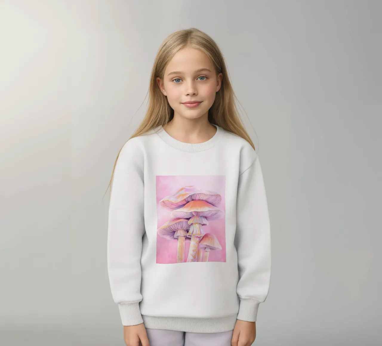 Gorro Rosa Psicodélico Botánico Espiritual de Champiñón sudadera para niño de Gentle Echoes Art