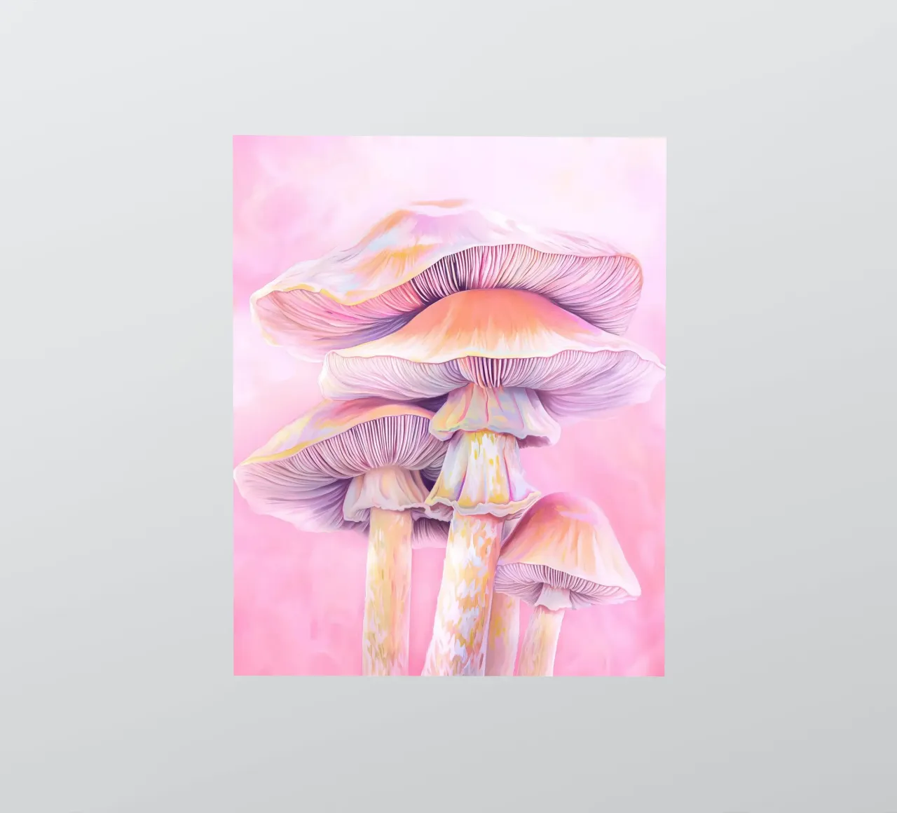 Gorro Rosa Psicodélico Botánico Espiritual de Champiñón pegatina de Gentle Echoes Art