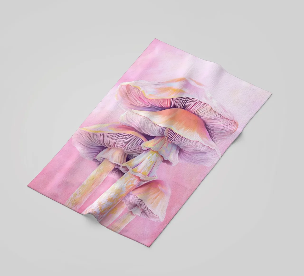 Gorro Rosa Psicodélico Botánico Espiritual de Champiñón toalla de playa de Gentle Echoes Art