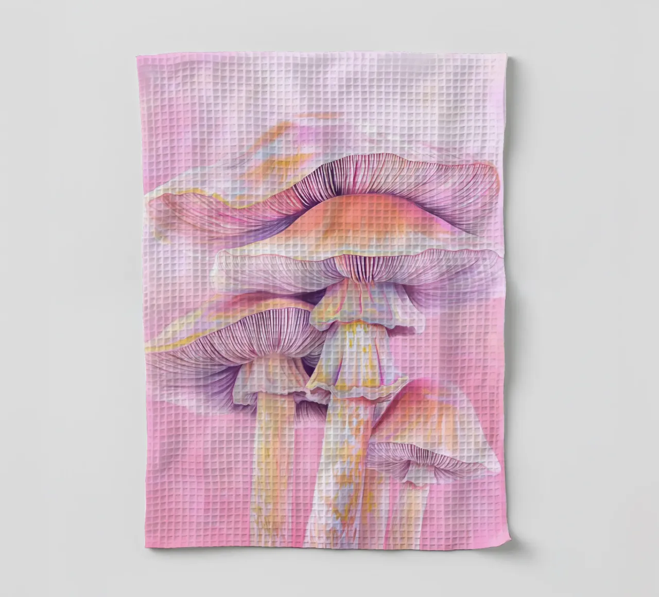 Gorro Rosa Psicodélico Botánico Espiritual de Champiñón paño de cocina de Gentle Echoes Art