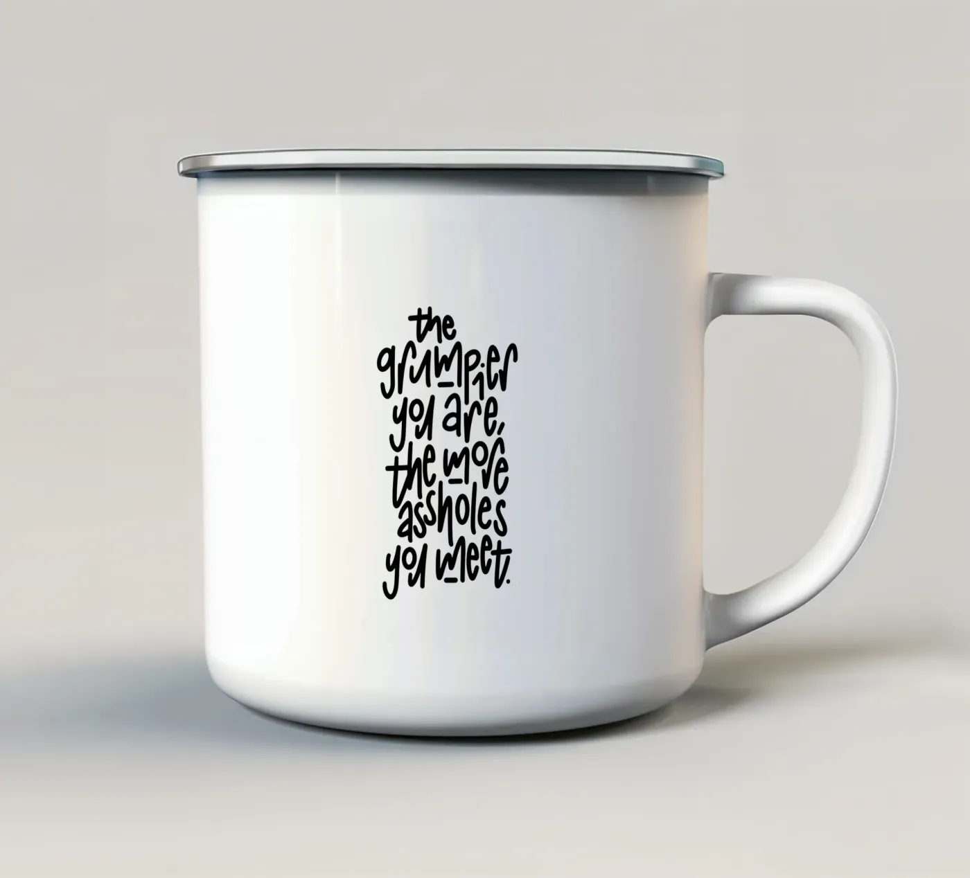 Grumpy emaille mok van LIMITED EDITION LETTERS