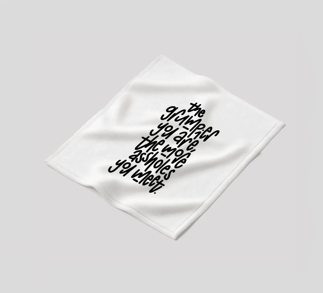 Grumpy fleece blanket by LIMITED EDITION LETTERS