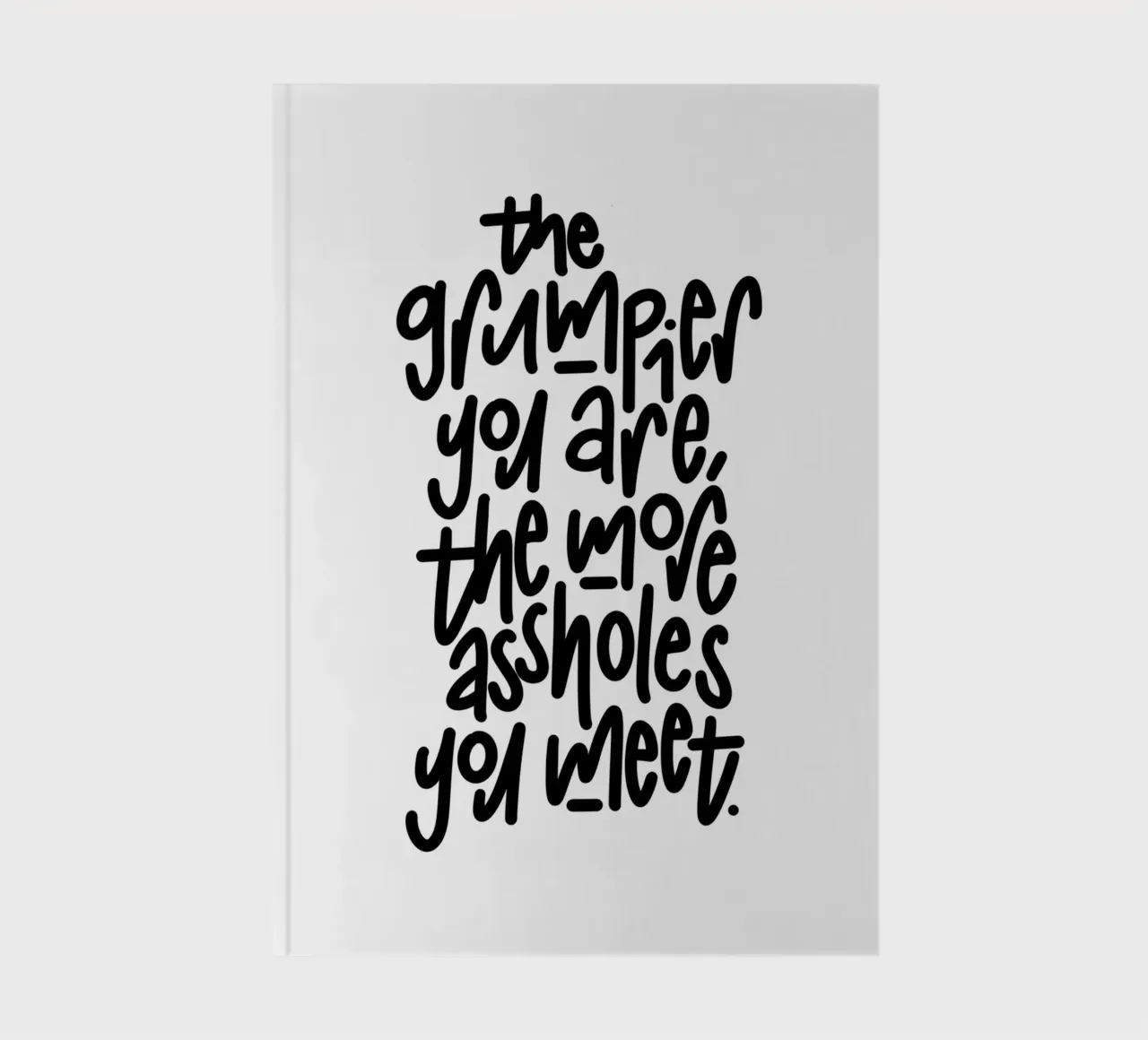 Grumpy carnet de notes de LIMITED EDITION LETTERS
