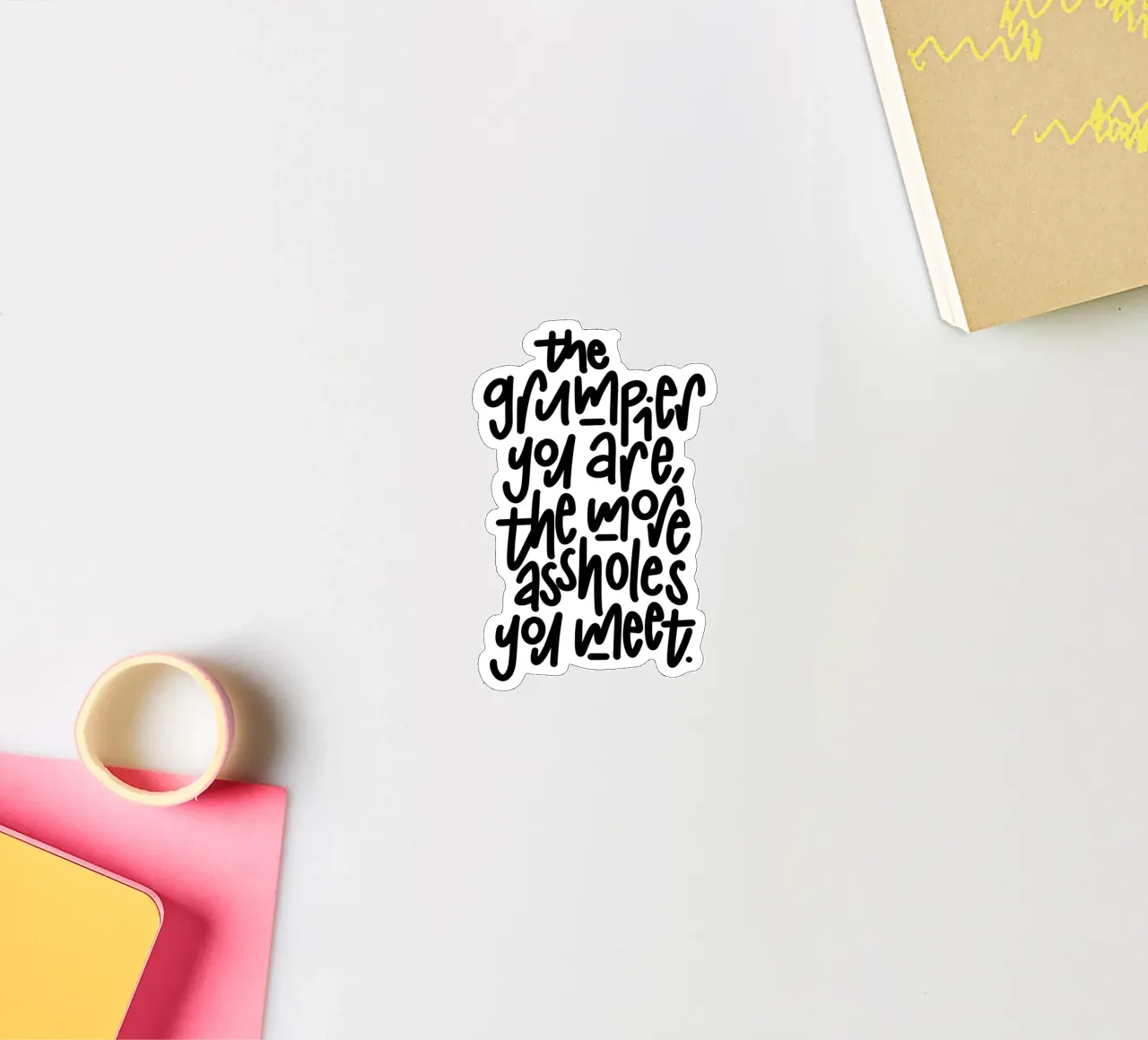 Grumpy sticker by LIMITED EDITION LETTERS