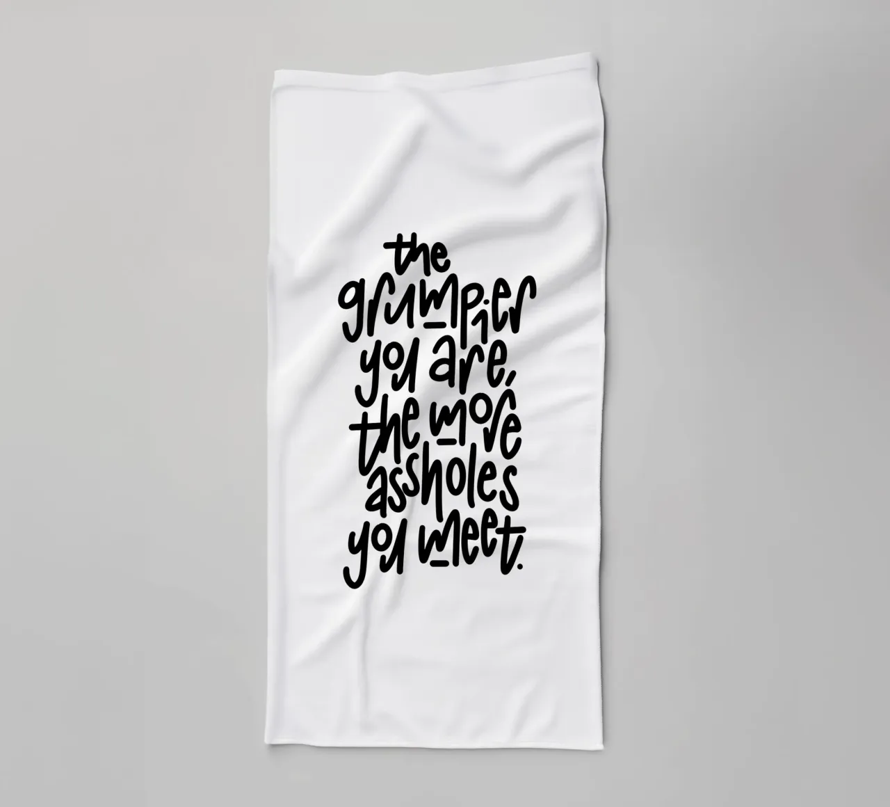 Grumpy towel by LIMITED EDITION LETTERS