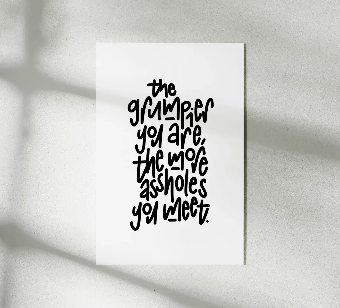 Grumpy Acryl-Glas von LIMITED EDITION LETTERS
