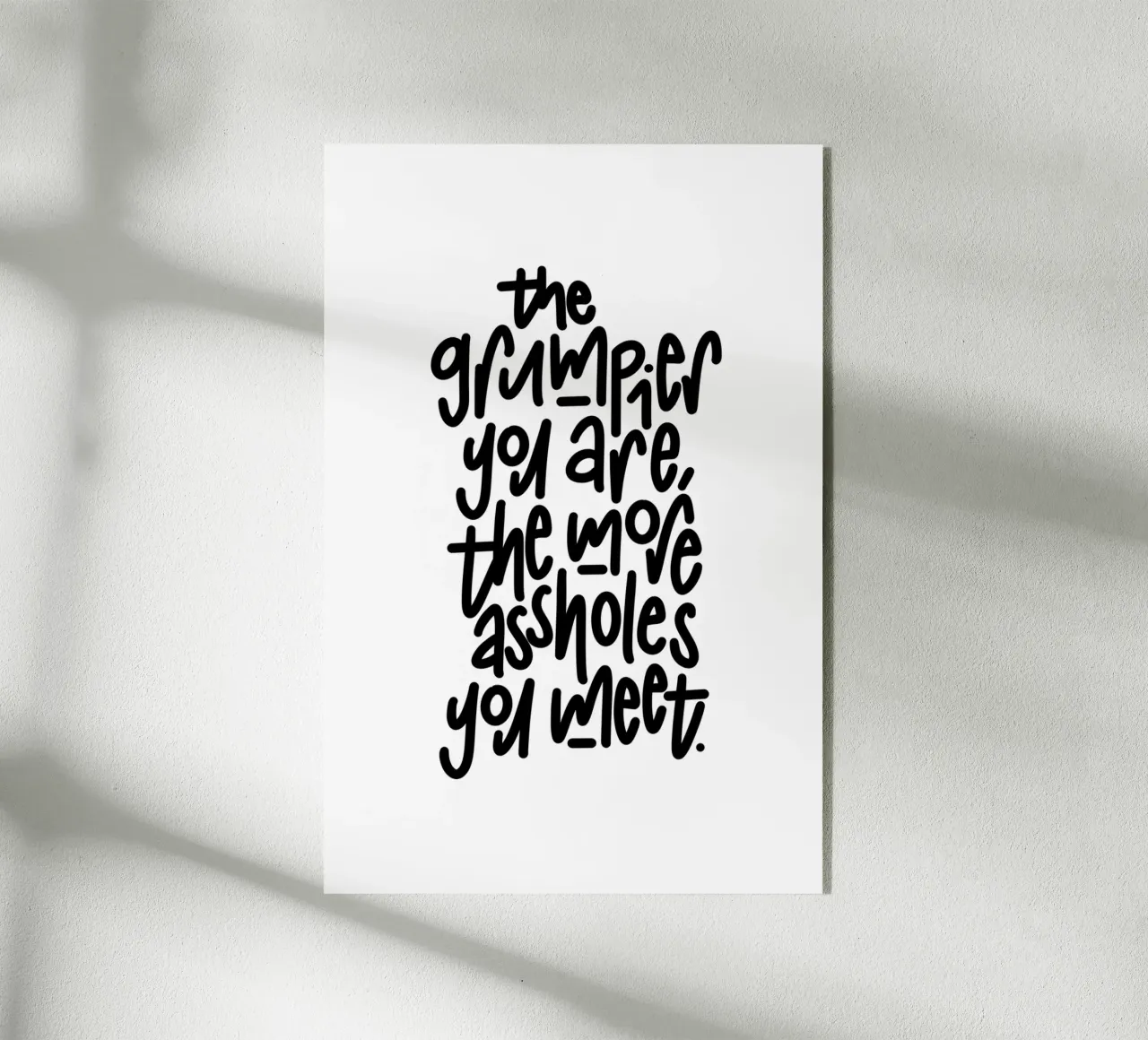 Grumpy plexiglass da LIMITED EDITION LETTERS