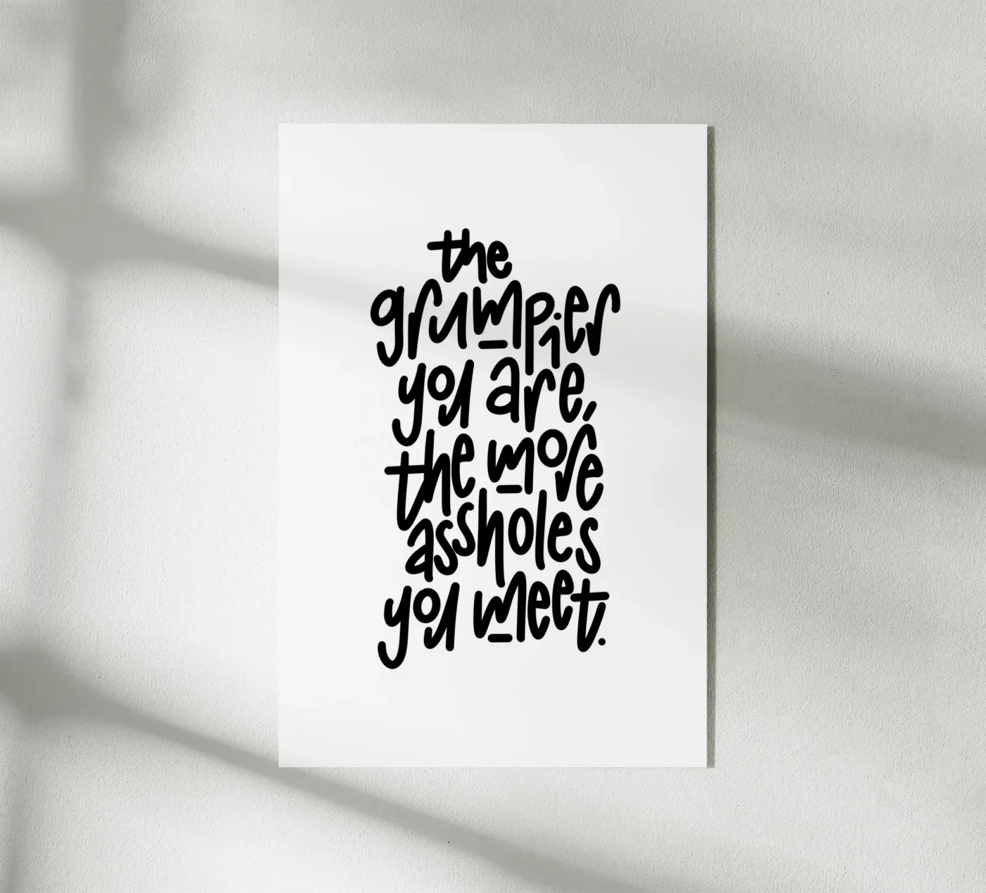 Grumpy plexiglas de LIMITED EDITION LETTERS