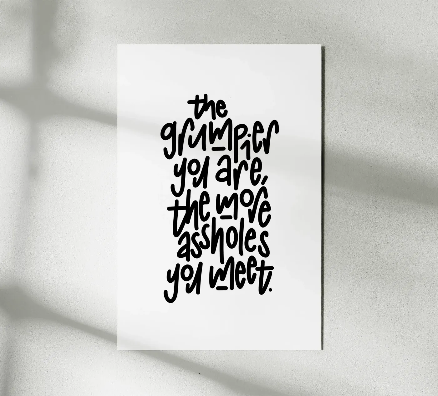 Grumpy panneau forex de LIMITED EDITION LETTERS
