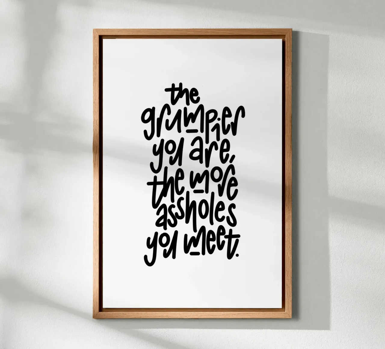 Grumpy canvas van LIMITED EDITION LETTERS