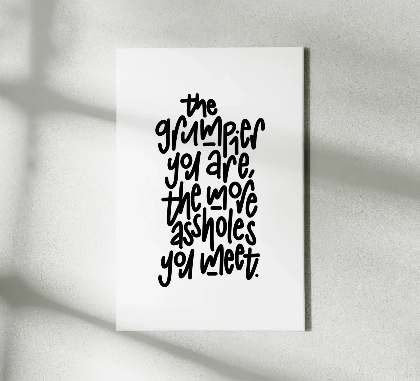 Grumpy canvas van LIMITED EDITION LETTERS