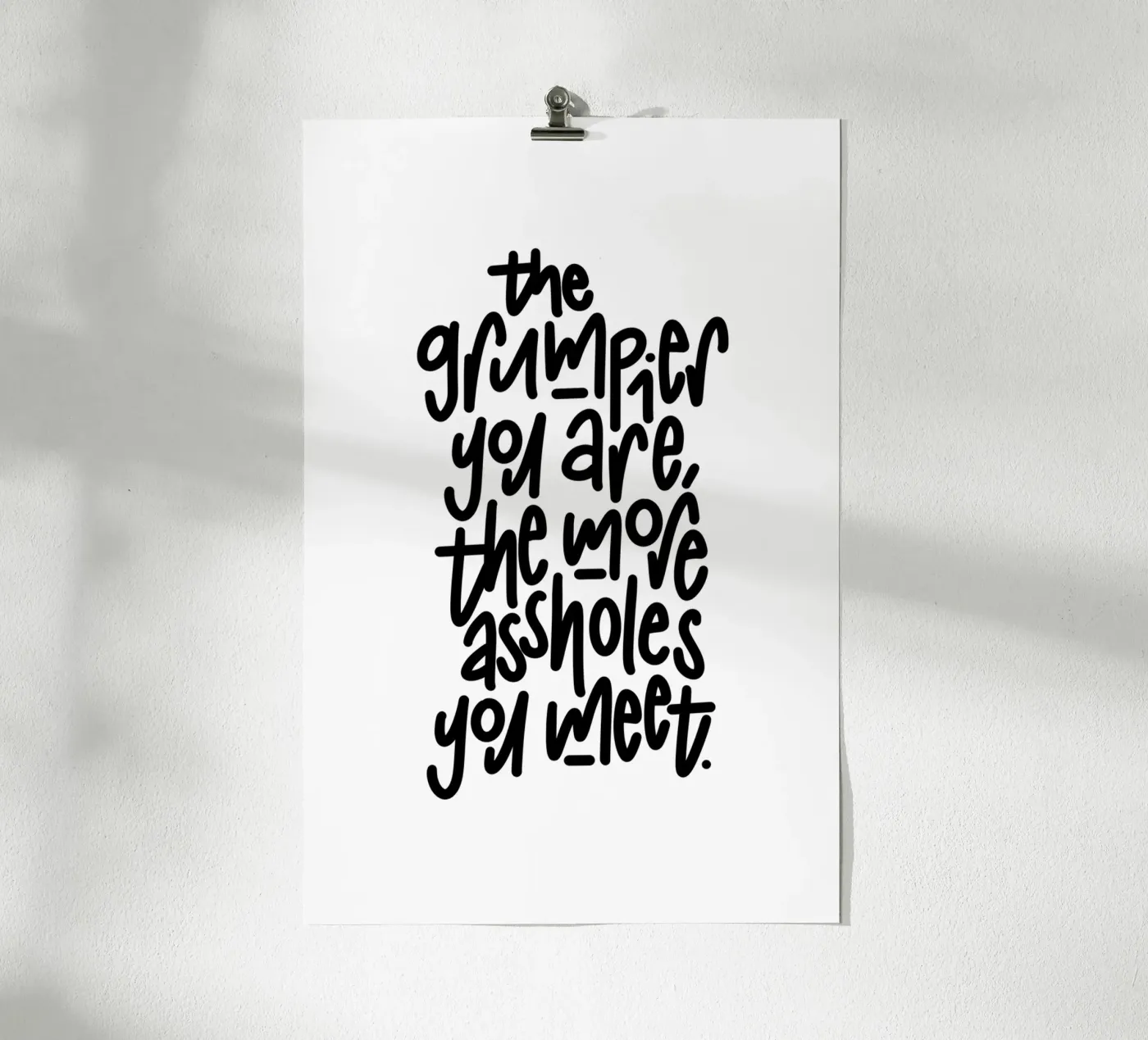 Grumpy Poster von LIMITED EDITION LETTERS