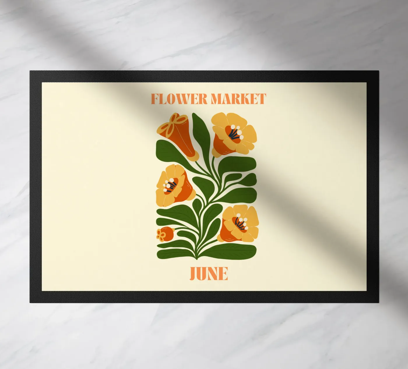 Blumenmarkt Juni Fußmatte von Kiroiharu