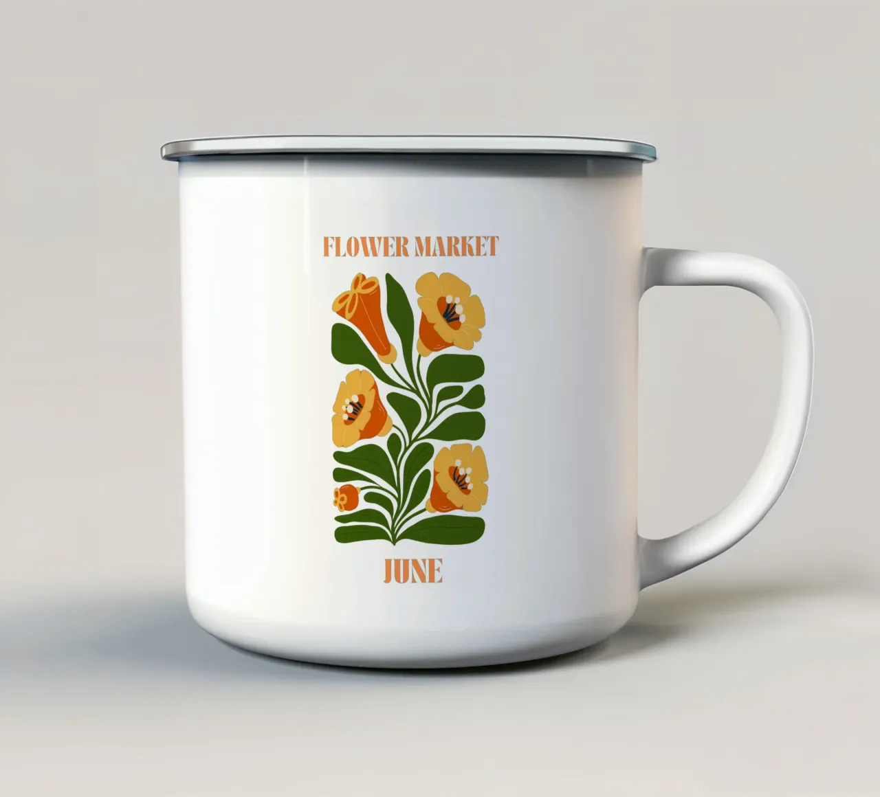 Mercato dei fiori giugno tazza in smalto da Kiroiharu