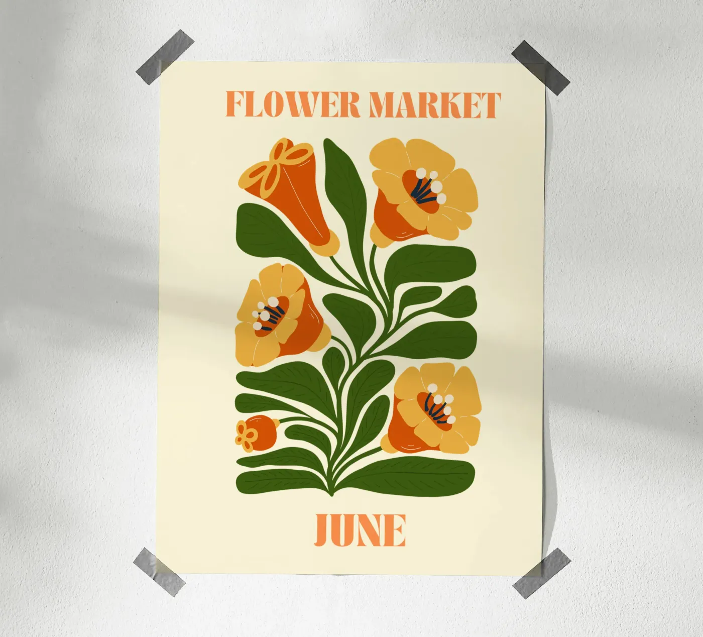 Blumenmarkt Juni Poster von Kiroiharu