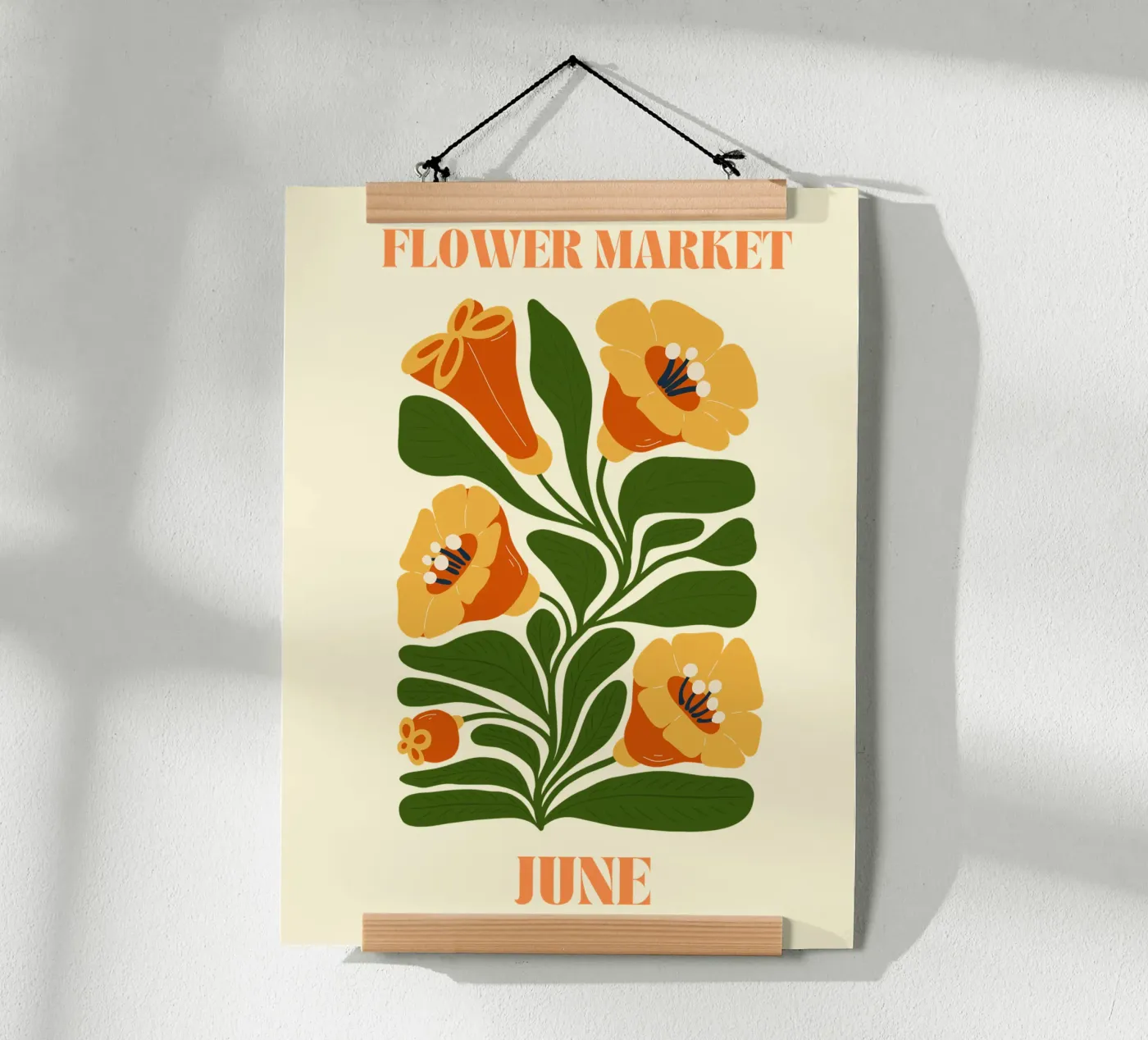 Blumenmarkt Juni Poster von Kiroiharu