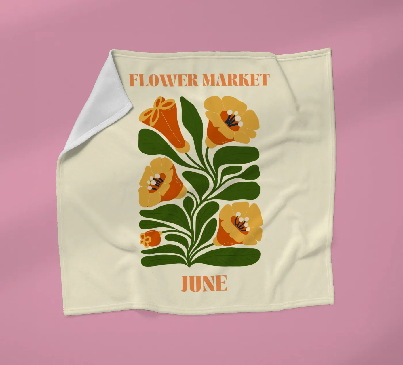 Blumenmarkt Juni Fleecedecke von Kiroiharu