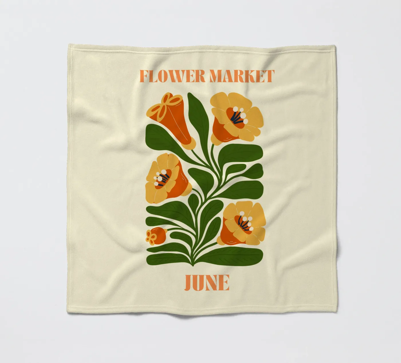 Blumenmarkt Juni Fleecedecke von Kiroiharu