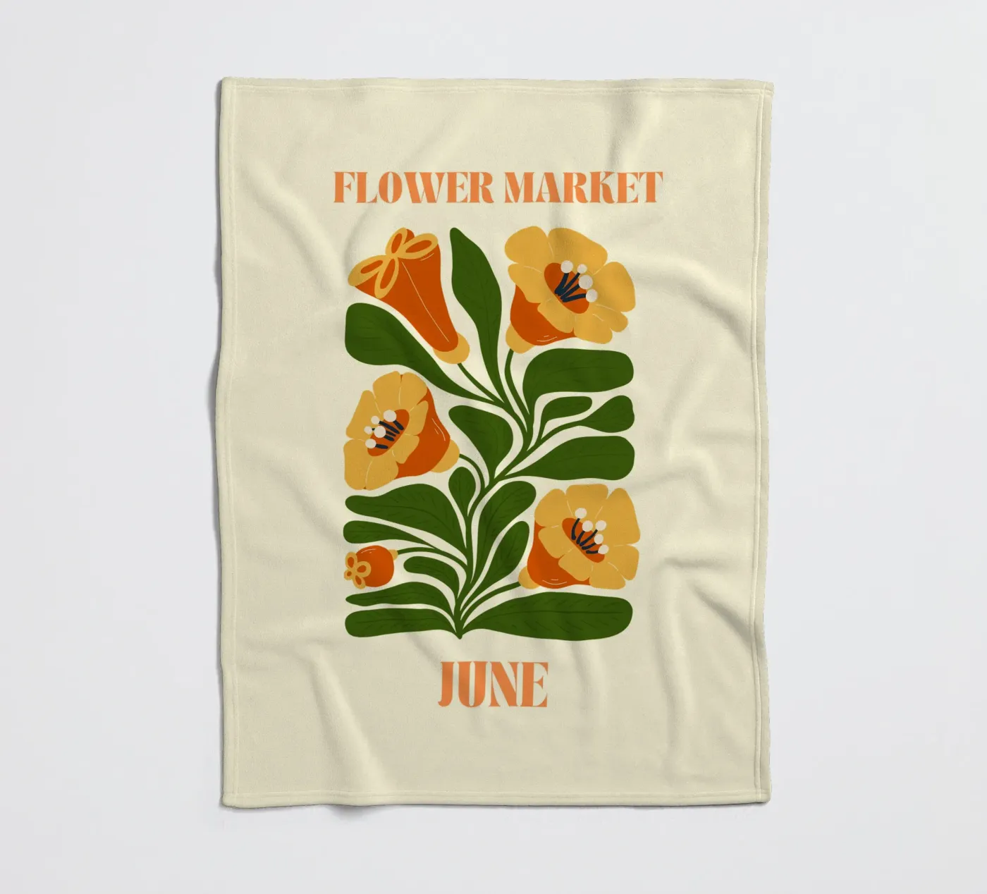 Blumenmarkt Juni Fleecedecke von Kiroiharu