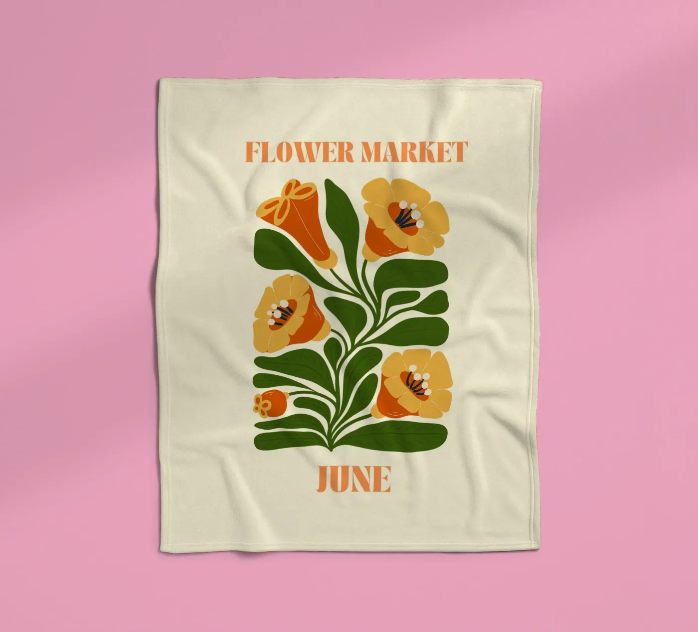 Blumenmarkt Juni Fleecedecke von Kiroiharu