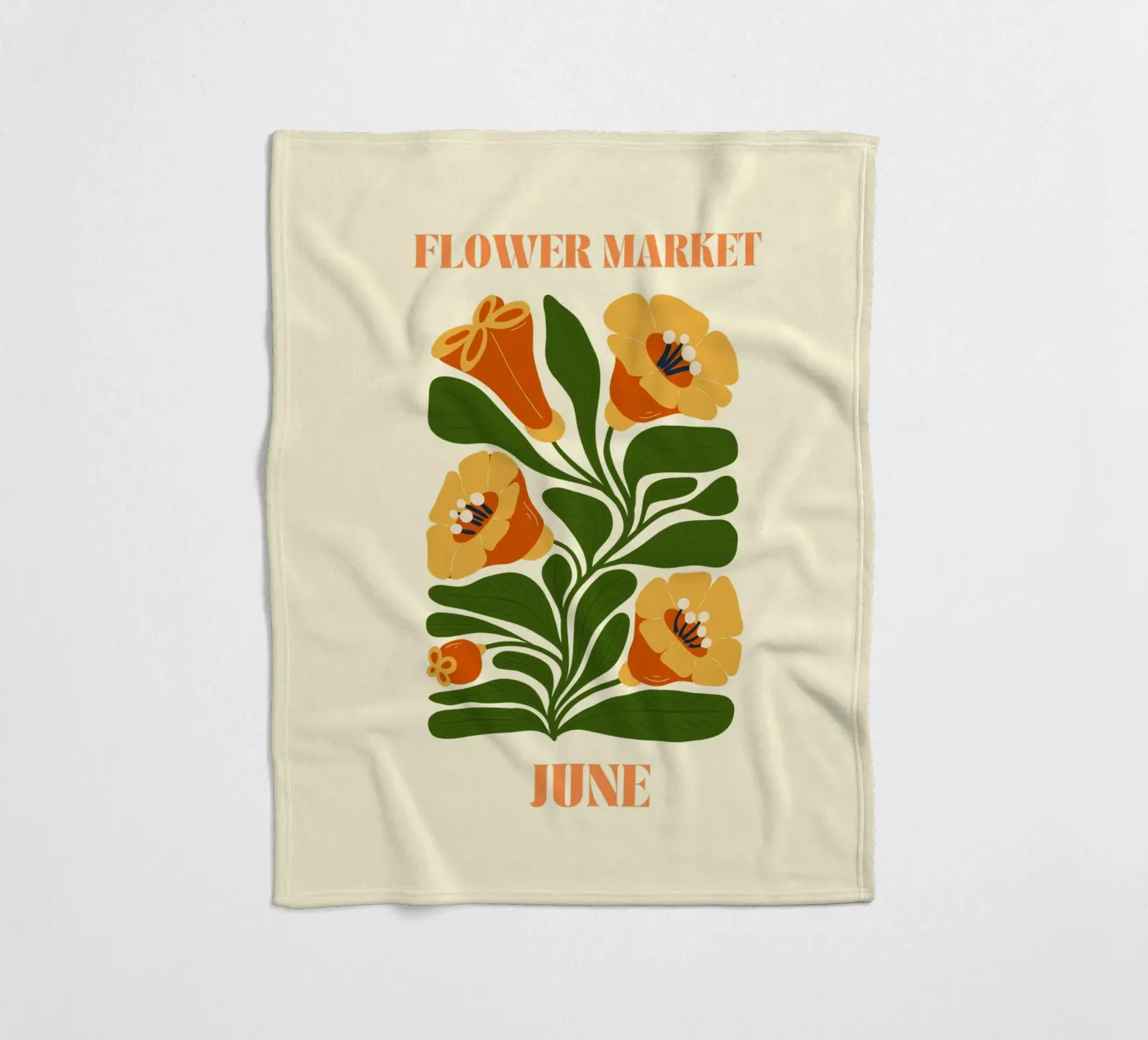 Blumenmarkt Juni Fleecedecke von Kiroiharu