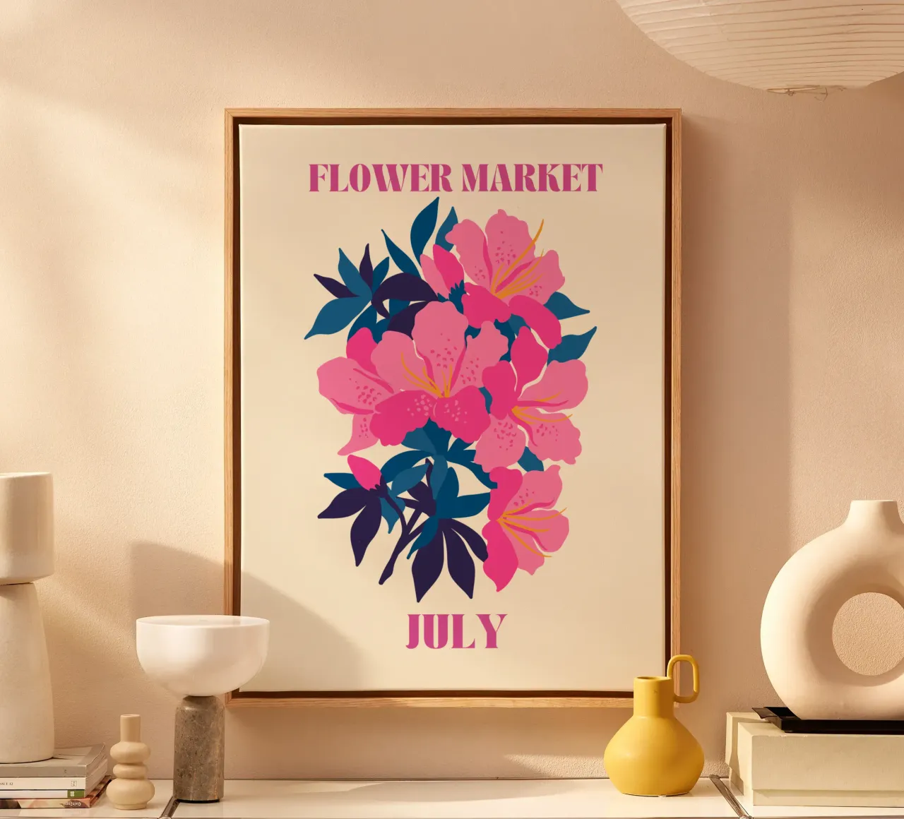 Mercato dei fiori luglio tela con Cornice a cassetta da Kiroiharu