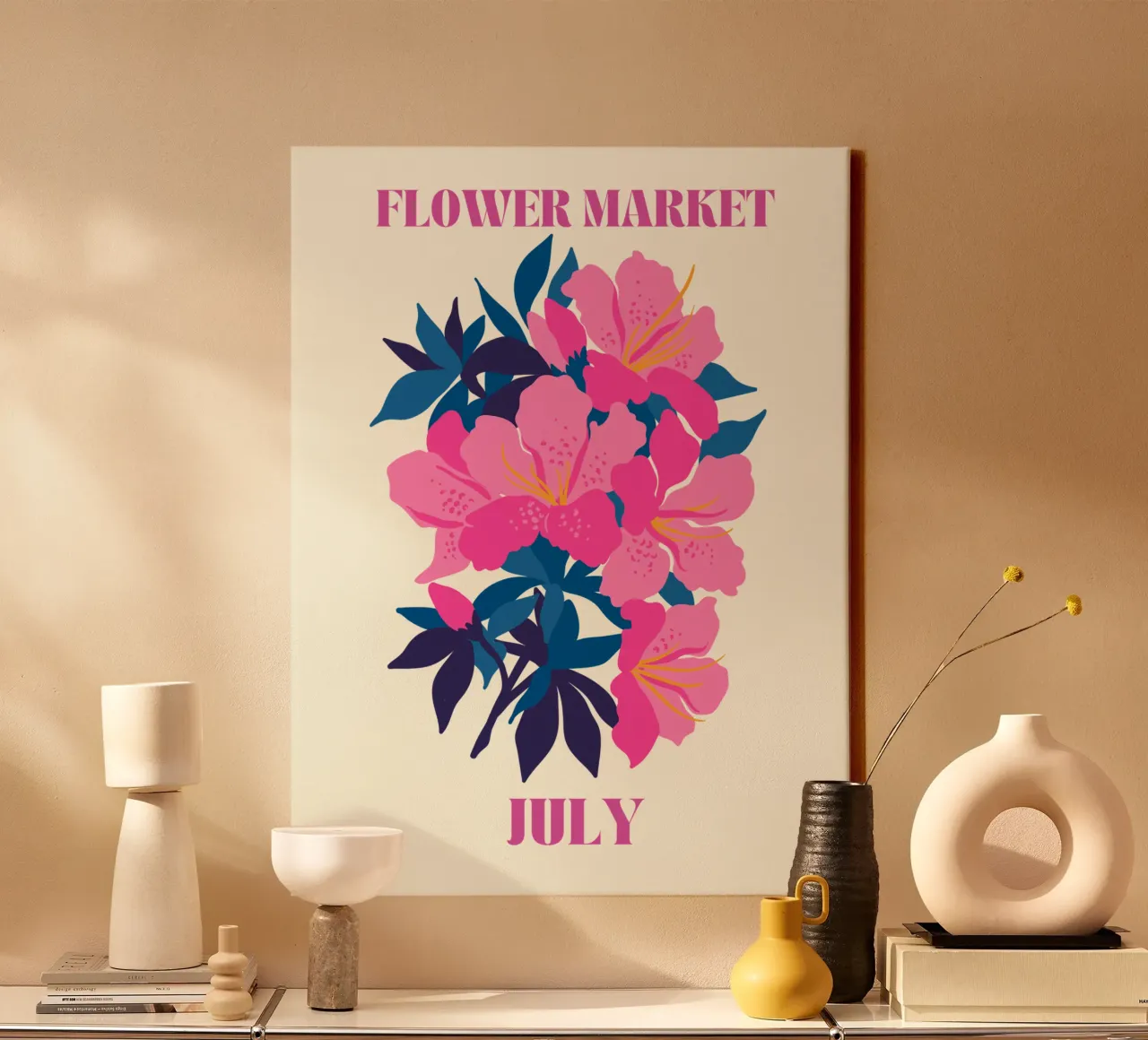Mercato dei fiori luglio tela con Cornice a cassetta da Kiroiharu