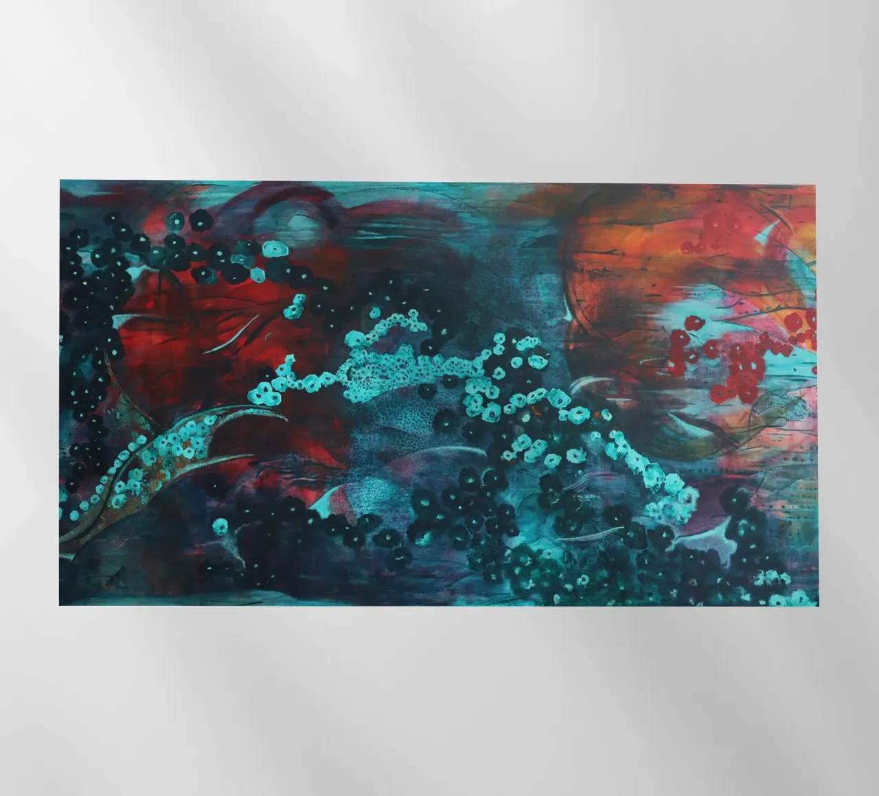 Abstract colorful painting backlit film by Teresa André